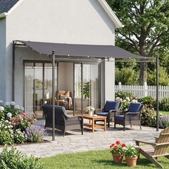 10&prime; x 10&prime; Steel Outdoor Pergola Gazebo Patio Canopy Backyard Pool Deck Garden