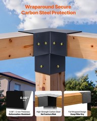 VEVOR 4×4 In Pergola Bracket Kit Inner 3.5×3.5 3- and 4-Way Brackets for Gazebo