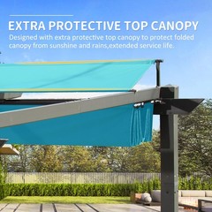 11x16FT Outdoor Retractable Pergola w/Canopy Aluminum Grill Gazebo for Courtyard