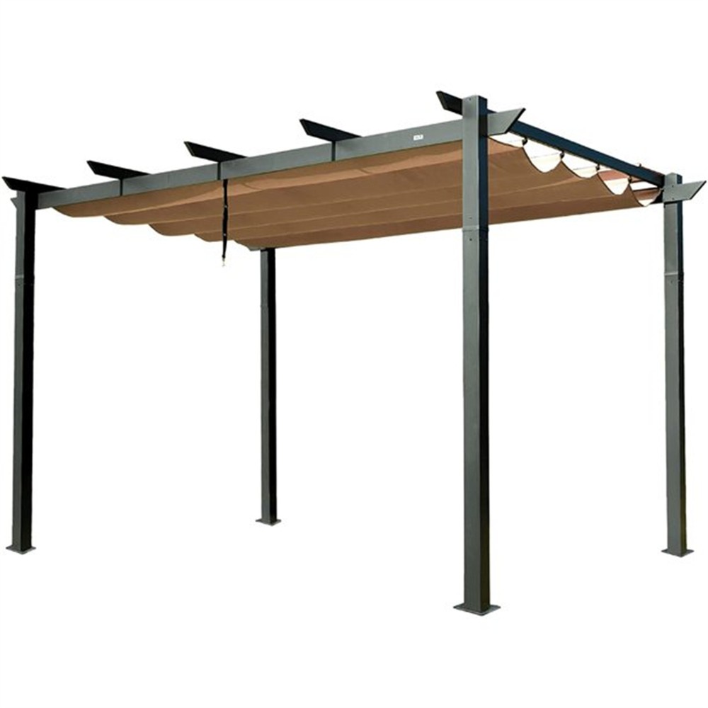 13&rsquo;X 9&prime; Outdoor Retractable Pergola W/ Sun Shade Canopy Patio Aluminum Shelter
