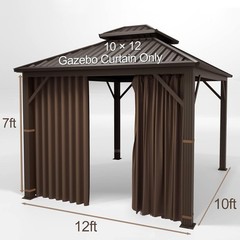10 FT x 12 FT Gazebo Universal Replacement Privacy Curtain Side Panel Set