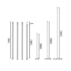 2m Iron Awning Pole for Camping Tent Tarp 4-Section Adjustable Height Gray