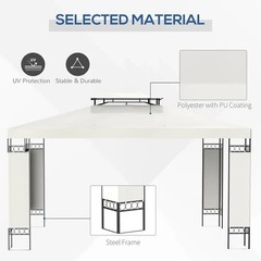 Spacious Deluxe 10x13ft Double Vented Gazebo Canopy Patio Shelter in Cream White