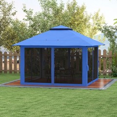 13&prime; x 13&prime; Pop Up Canopy w/ Netting, Weight Bags, Adjustable Height Blue
