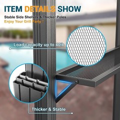 COBIZI 6×8 Hardtop Grill Gazebo Galvanized Steel Double Roof Outdoor PatioCanopy