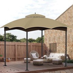 10×12 Gazebo Canopy Replacement Top Cover for Allen Roth, Khaki | Fits GF