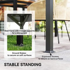 10&prime; x 12&prime; Outdoor Patio Gazebo with Double Roof Dark Gray | Heavy Duty Gazebo