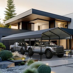 12×30&prime; Metal Carport Heavy Duty Upgraded Reinforce Outdoor Car Shelter Garage