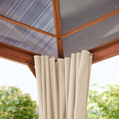 Hardtop Gazebo Polycarbonate Roof Aluminium Frame 10×10 10×13 13×13 ft Wood-Look