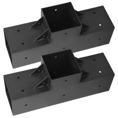 4×4 Inch Pergola Bracket Kit Inner 3.5×3.5 3-Way Woodworks DIY Post 2 pcs