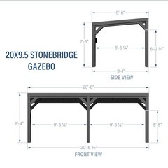Backyard Discovery Stonebridge 20&prime; x 9.5&prime; Galvanized Steel Outdoor 20 x 9.5 ft