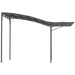 10&prime; x 8&prime; Patio Awning & Gazebo, Extendable Steel Sun Shade Shelter, Window Gray