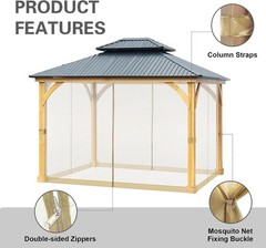 Gazebo Replacement Mosquito Netting Outdoor Universal 4-Panels Screen Sidewalls
