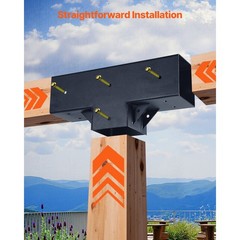 4×4 Inch Pergola Bracket Kit Inner 3.5×3.5 3-Way Woodworks DIY Post 2 pcs