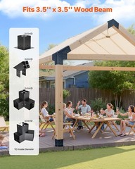 VEVOR 4×4 In Pergola Bracket Kit Inner 3.5×3.5 3- and 4-Way Brackets for Gazebo