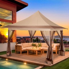 12x12ft Pop Up Gazebo with Mosquito Nettings Outdoor Patio Garden Canopy Tent