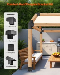 VEVOR 4×4 In Pergola Bracket Kit Inner 3.5×3.5 3- and 4-Way Brackets for Gazebo