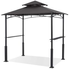 Portable BBQ Shelter with LED Lights, Dark Gray