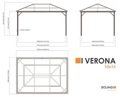 SOJAG Verona Hardtop Gazebo, 10 ft. x 14 ft. Dark Gray