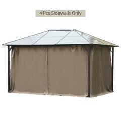 10&prime; x 12&prime; Gazebo Sidewall Set with Panels, Hooks & C-Rings, Dark Brown
