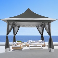 12x12ft Pop Up Gazebo with Mosquito Nettings Outdoor Patio Garden Canopy Tent