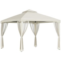 9.6 ft Patio Gazebo Outdoor Canopy Shelter with Netting for Garden Backyard Deck