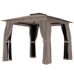 Wooden Gazebo With Double-tier UPF30+ polyester roof And Ceiling hook Gazebo