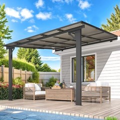 Adjustable Wall-Mounted Hardtop Gazebo – Outdoor Awnings with Roof