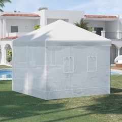Outsunny Mesh Sidewalls for 10&prime; x 10&prime; Canopy Tent with 6 Windows, White