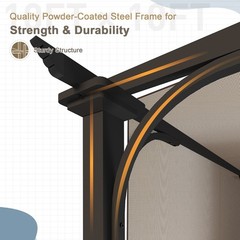 EAGLE PEAK 10×10 Outdoor Pergola Canopy with Retractable Textilene Canopy Shade