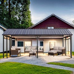 10&prime; x 20&prime; Carport Outdoor Heavy Duty Metal Galvanized Car Shelter Garage Gazebo