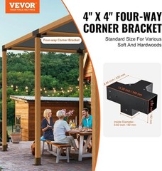 4-Way Heavy-Duty Pergola Bracket Kit – 4&Prime;x4&Prime; Corner Support for Outdoor Projects