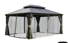 Mosquito Net Replacement Polyester Fabric for Aluminum Hardtop Gazebo 12&prime; x 16&prime;