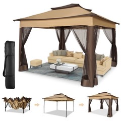 Pop Up Gazebo 11×11 One-Push Tent Outdoor Garden Lawn Canopy Carpas Para Patio