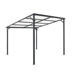 10×10 FT Outdoor Large Hardtop Gazebo Pergola Lean to Wall-Mounted Carport