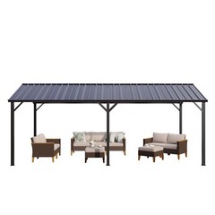 10×20&rsquo;Carport Heavy Duty Outdoor Gazebo Garage Car Shelter with Galvanized Roof