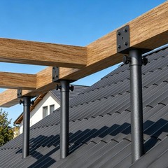 Durable Outdoor Saddle Roof Bracket Kit – 3Pcs Adjustable Support for Decks