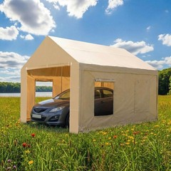 Wesnoy 10 x 20 ft Carport Front Panel Tarp Khaki Canopy 10 x 20 ft,