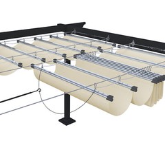 Retractable Pergola Canopy Gazebo Deck Awning Yard Steel Wire Sun Shade Cover