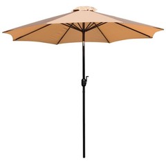 Tan 9 FT Round Umbrella with 1.5&Prime; Diameter Aluminum Pole
