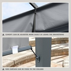 Aoodor 12×14 ft. Aluminum Patio Pergola w/Sun Shade Cover and Retractable Canopy