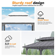 Grill Gazebo 6&prime; X 8&prime;, Aluminum BBQ Gazebos with Shelves and Paper Towel Holder