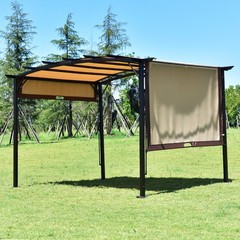 12&prime; x 9&prime; Pergola Kit Metal Frame Gazebo & Polyester Removable Canopy Cover Patio