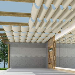 TANG 3&prime; x 16&prime; Pergola Cover Shade Canopy, Retractable 0 3&rsquo;W X 16&rsquo;L, Beige