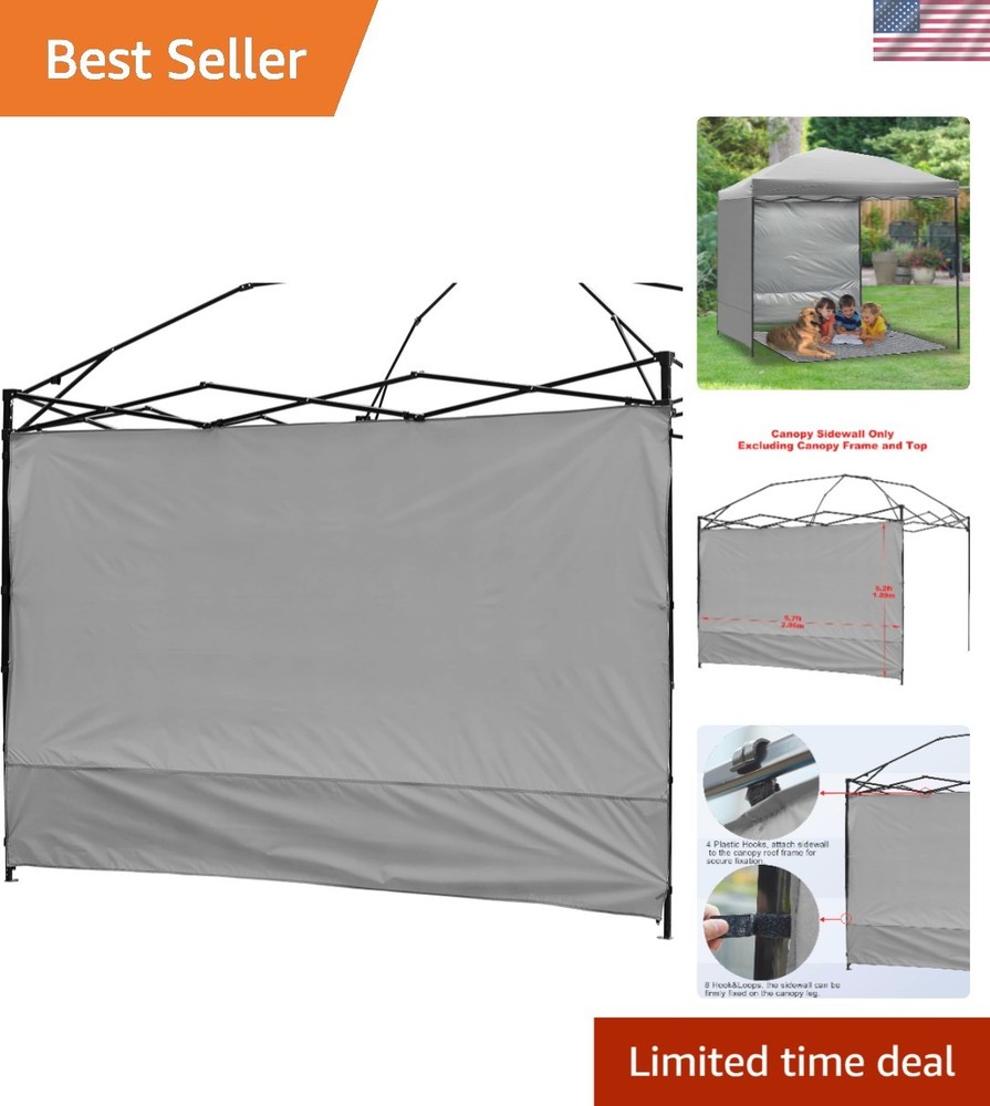 Durable Waterproof Gazebo Sidewall Sunwall for 10x10ft Canopies – Gray Color