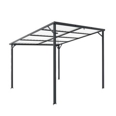 10x10FT Outdoor Pergola Lean to Wall-Mounted Pergola Carport Gazebo for Backyard