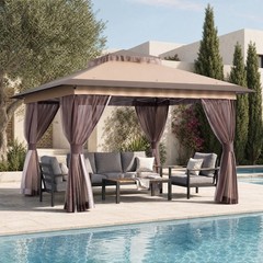 13&rsquo;x13&prime; Outdoor Gazebo Canopy Tent Double Ventilated Roof Waterproof UV Protect