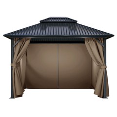 Aoodor Gazebo Curtain Set Protecting Privacy Side Walls 4 Panels (Curtain Only)