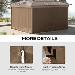 119&Prime; x 80.75&Prime; Universal Pergola Curtain Kit w/ Hooks/C-Ring Included, Brown