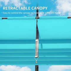 11x16FT Outdoor Retractable Pergola w/Canopy Aluminum Grill Gazebo for Courtyard